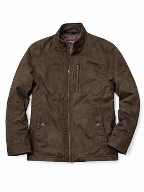 Johnston & Murphy Waxed Cotton Jacket Brown Field Coat Men’s M Smart Casual READ